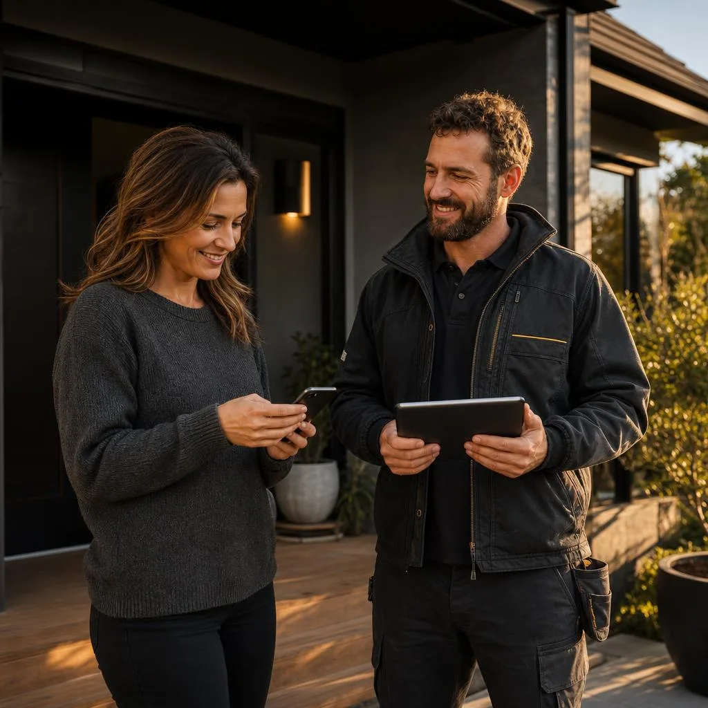 Client paying a deposit link from a phone